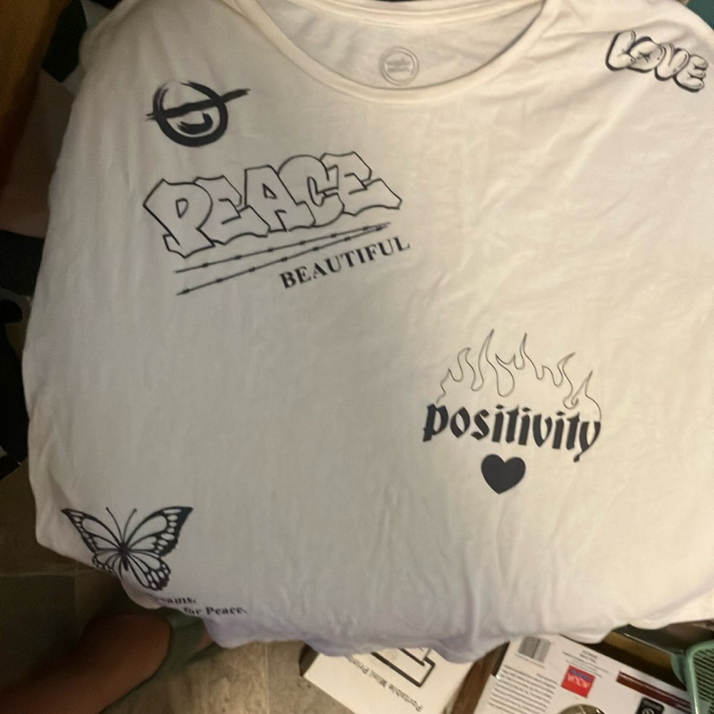 Graphic White T-Shirt with Positive Messages